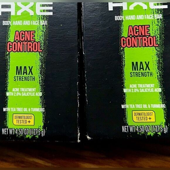 Axe Acne Control Max Strength Body Hand and Face Soap 4.5 oz Bar Lot of # 2 NWB - Picture 2 of 3